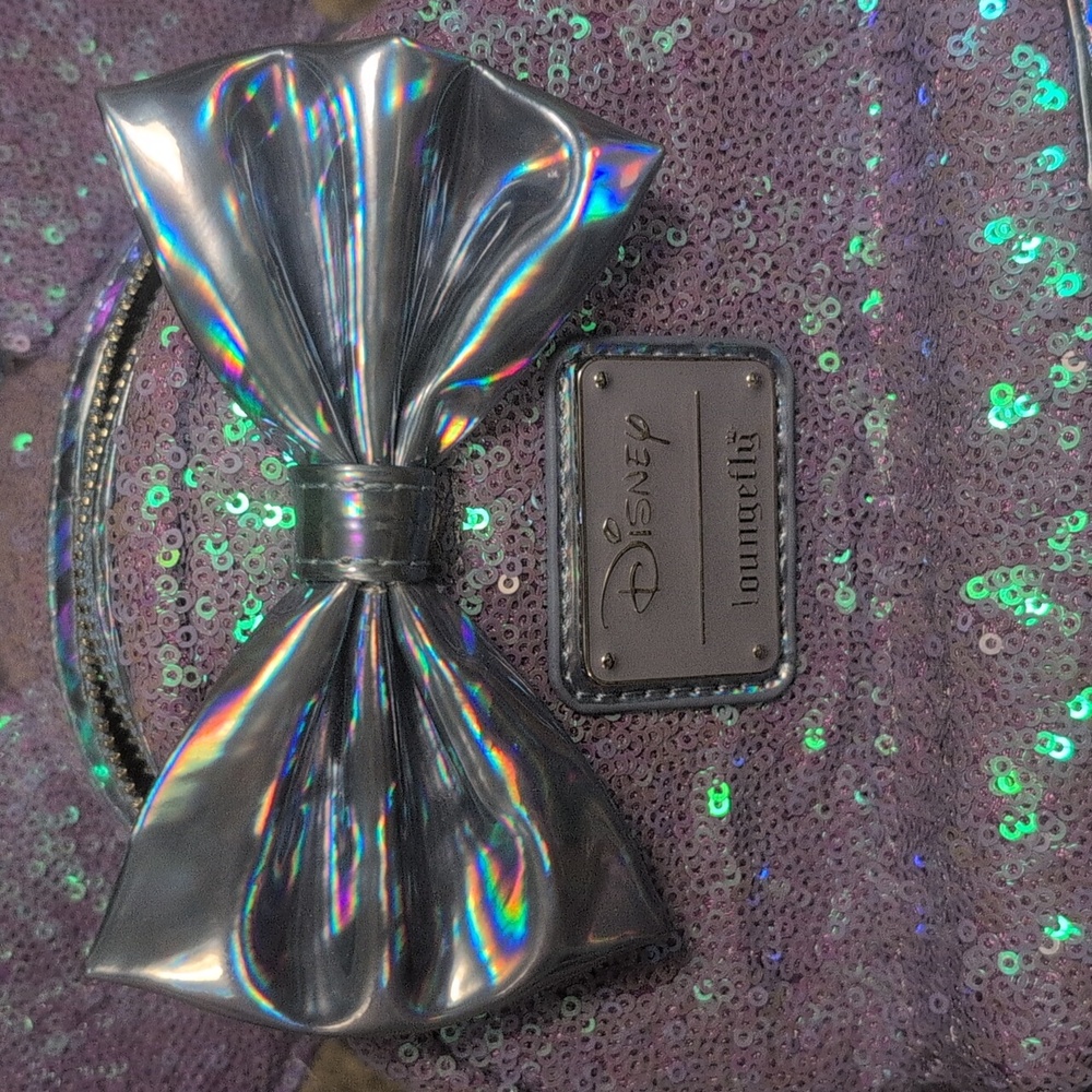 Disney Iridescent Purple Loungefly Backpack - Picture 11 of 16